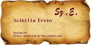 Szibilla Ervin névjegykártya