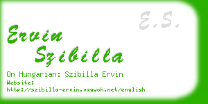 ervin szibilla business card